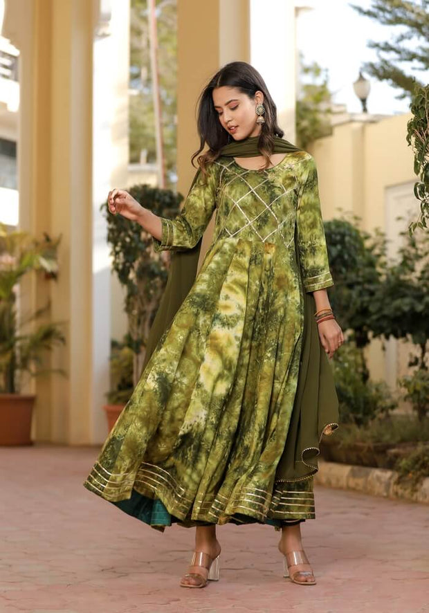 Isha Shibori Green Suit Set 225-GRN