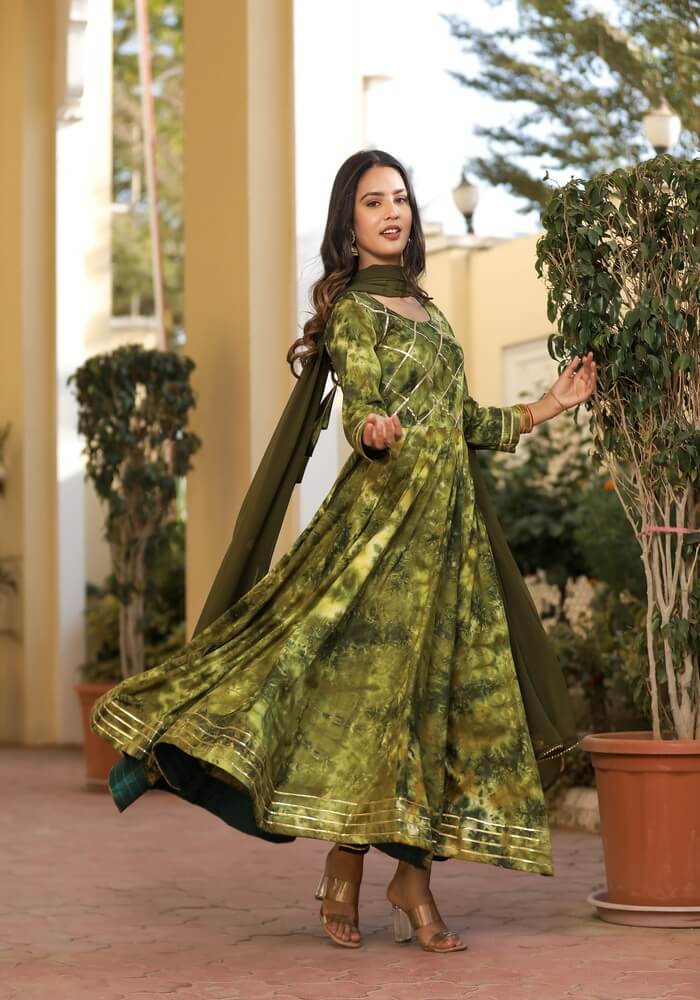 Isha Shibori Green Suit Set 225-GRN