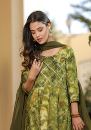 Isha Shibori Green Suit Set 225-GRN