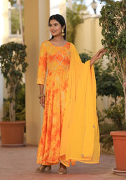 Isha Shibori Yellow Suit Set 225-YLW