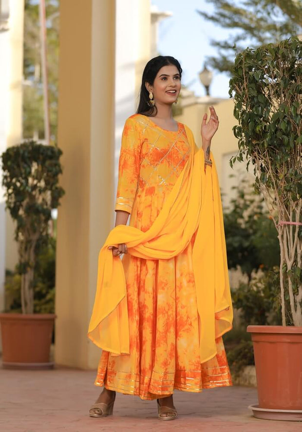 Isha Shibori Yellow Suit Set 225-YLW