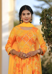 Isha Shibori Yellow Suit Set 225-YLW