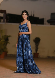 Aliza Blue Tie n Dye Maxi Dress 227-BLU