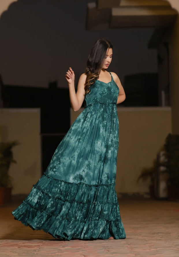 Aliza Green Tie n Dye Maxi Dress 227-GRN
