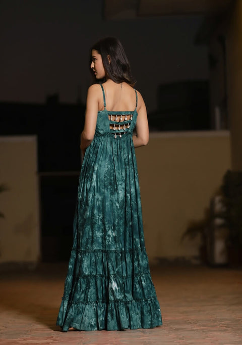 Aliza Green Tie n Dye Maxi Dress 227-GRN