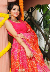 Bandhani Lehenga Set 106-PNK