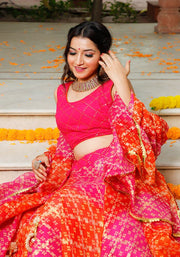 Bandhani Lehenga Set 106-PNK