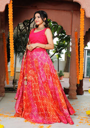 Bandhani Lehenga Set 106-PNK