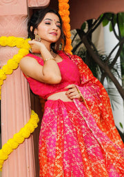 Bandhani Lehenga Set 106-PNK