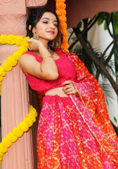 Bandhani Lehenga Set 106-PNK