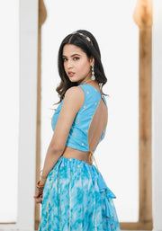 Sara Blue Tie n Dye Lehenga Set 114-BLU