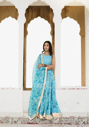 Sara Blue Tie n Dye Lehenga Set 114-BLU