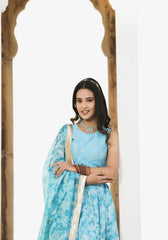 Sara Blue Tie n Dye Lehenga Set 114-BLU