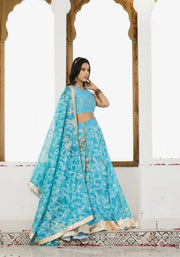 Sara Blue Tie n Dye Lehenga Set 114-BLU
