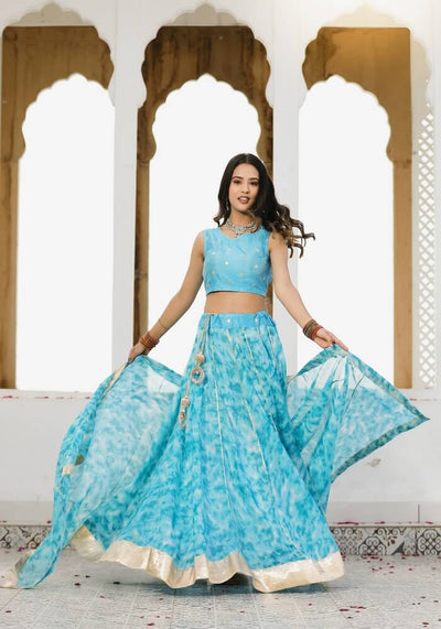 Sara Blue Tie n Dye Lehenga Set 114-BLU