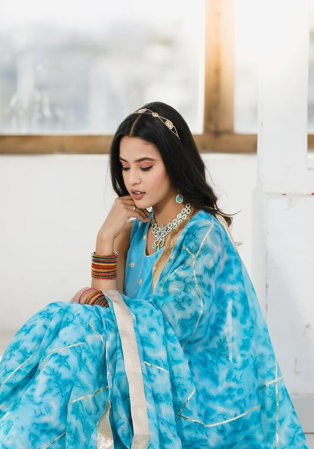 Sara Blue Tie n Dye Lehenga Set 114-BLU
