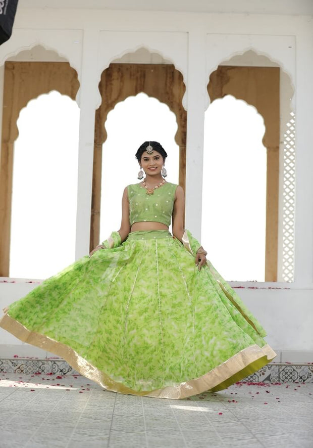 Sara Green Tie n Dye Lehenga Set 114-GRN