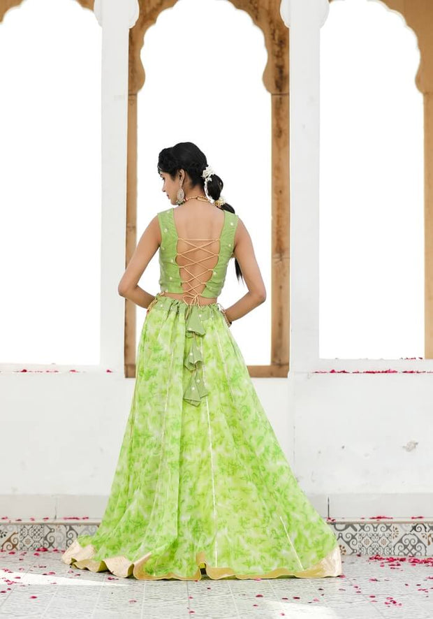 Sara Green Tie n Dye Lehenga Set 114-GRN