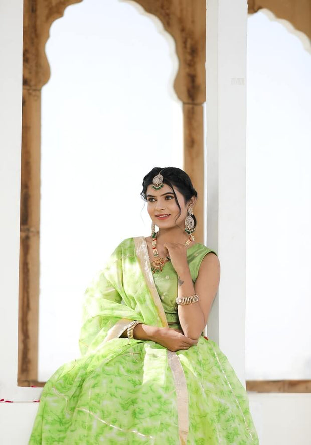 Sara Green Tie n Dye Lehenga Set 114-GRN