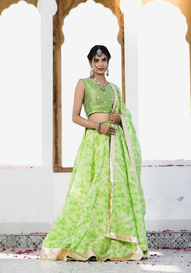 Sara Green Tie n Dye Lehenga Set 114-GRN