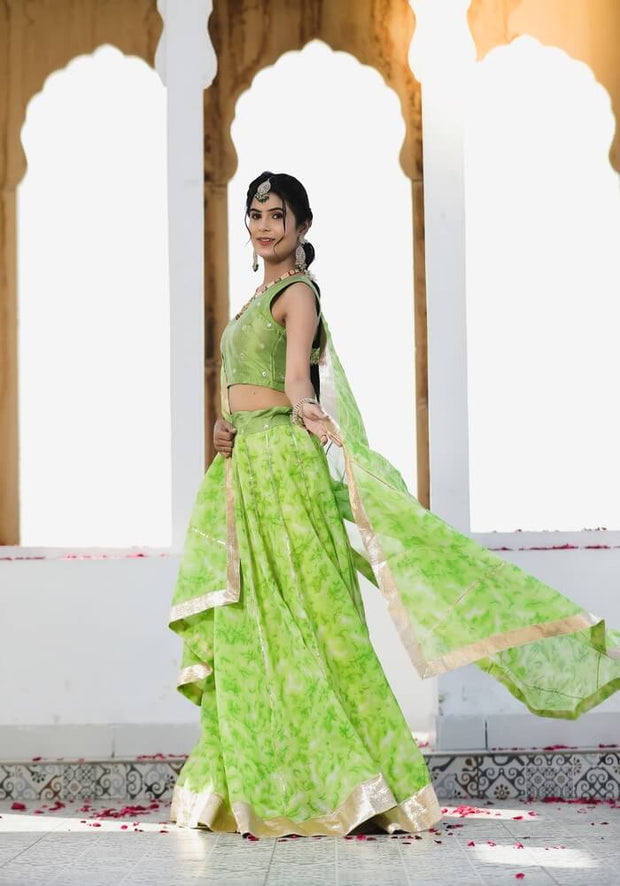 Sara Green Tie n Dye Lehenga Set 114-GRN