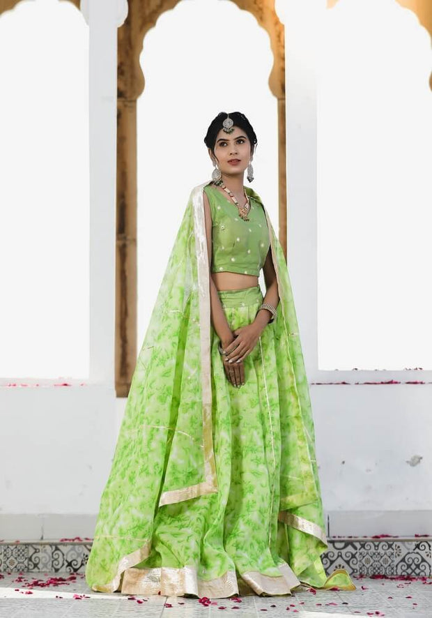 Sara Green Tie n Dye Lehenga Set 114-GRN