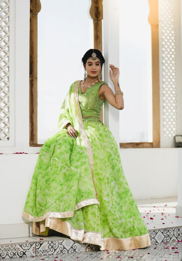 Sara Green Tie n Dye Lehenga Set 114-GRN