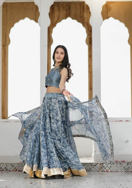 Kota Doriya Printed Lehenga Set | Lightweight Festive Lehenga 