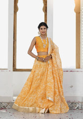 Sara Mustard Tie n Dye Lehenga Set 114-MST