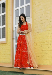 Mehr Red Floral Lehenga Set 115-RED