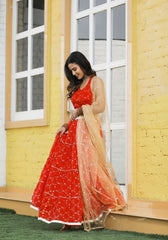 Mehr Red Floral Lehenga Set 115-RED