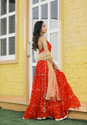Mehr Red Floral Lehenga Set 115-RED