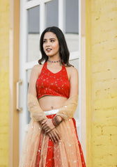 Mehr Red Floral Lehenga Set 115-RED