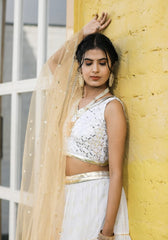 Mehr White Floral Lehenga Set 115-WHT