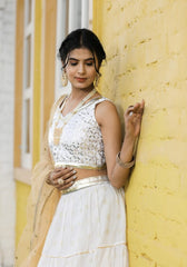 Mehr White Floral Lehenga Set 115-WHT