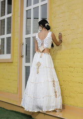 Mehr White Floral Lehenga Set 115-WHT