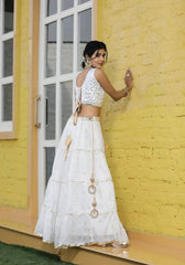 Mehr White Floral Lehenga Set 115-WHT