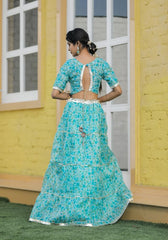 Anika Blue Floral Lehenga Set 116-BLU