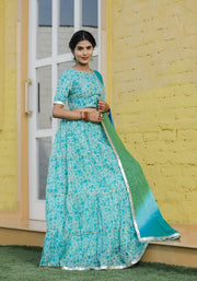 Anika Blue Floral Lehenga Set 116-BLU