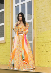 Anika Yellow Floral Lehenga Set 116-YLW