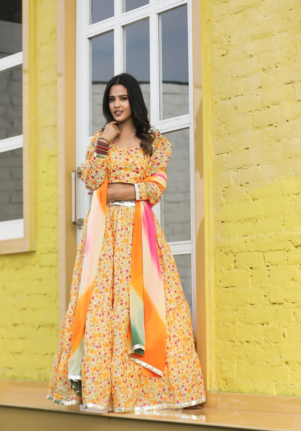 Anika Yellow Floral Lehenga Set 116-YLW