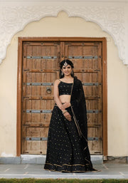 Maya Black Silk Lehenga Set 119-BLK