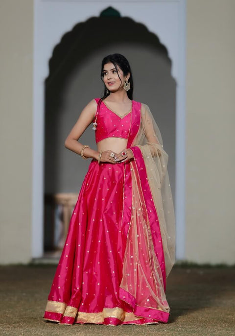 Maya Pink Silk Lehenga Set 119-PNK