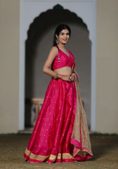 Maya Pink Silk Lehenga Set 119-PNK