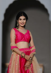 Maya Pink Silk Lehenga Set 119-PNK