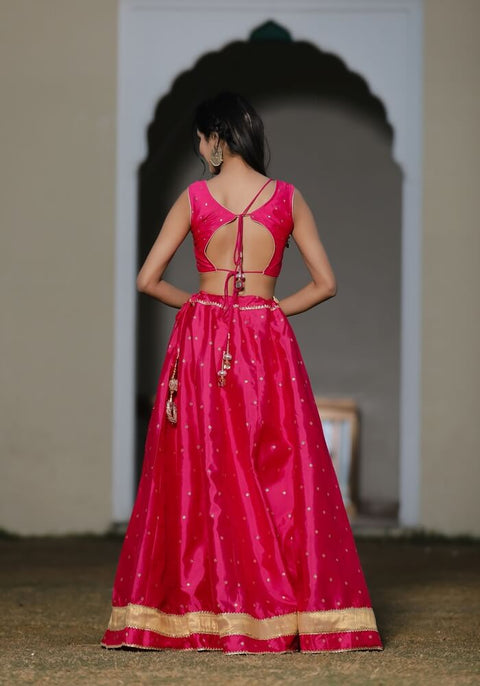 Maya Pink Silk Lehenga Set 119-PNK