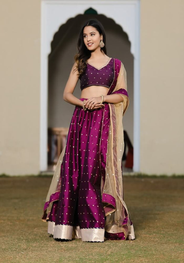 Maya Wine Silk Lehenga Set 119-WNE