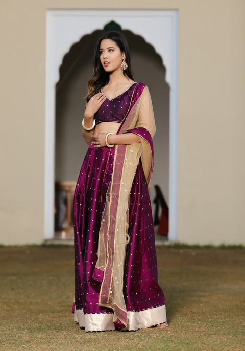 Maya Wine Silk Lehenga Set 119-WNE