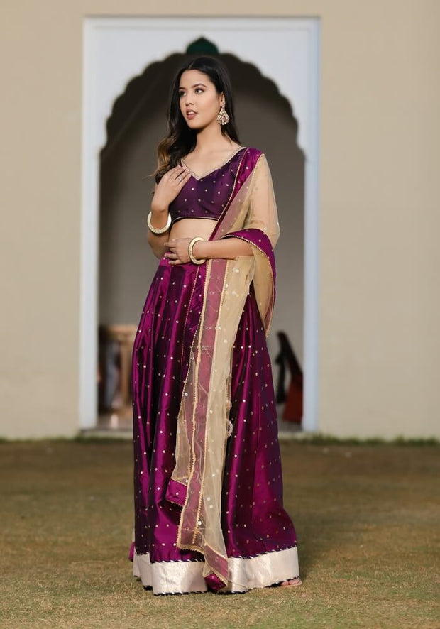 Maya Wine Silk Lehenga Set 119-WNE
