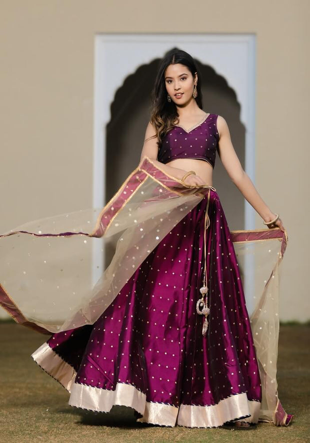 Maya Wine Silk Lehenga Set 119-WNE